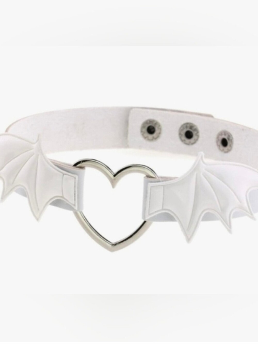 PU Leather Heart-shaped Bat Wing Collar Choker Gothic Y2K Style Punk Necklace
